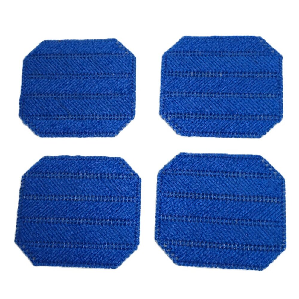 Royal blue Handstitched Coaster Set - Set of Four